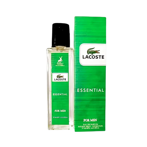 ادکلن جیبی الحمبرا لاگوست اسنشیال (سبز) ادو پرفیوم 35 میلی لیتر عطرافرا