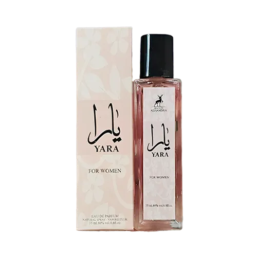 ادکلن جیبی الحمبرا لطافه یارا صورتی ادو پرفیوم 35 میلی لیتر عطرافرا